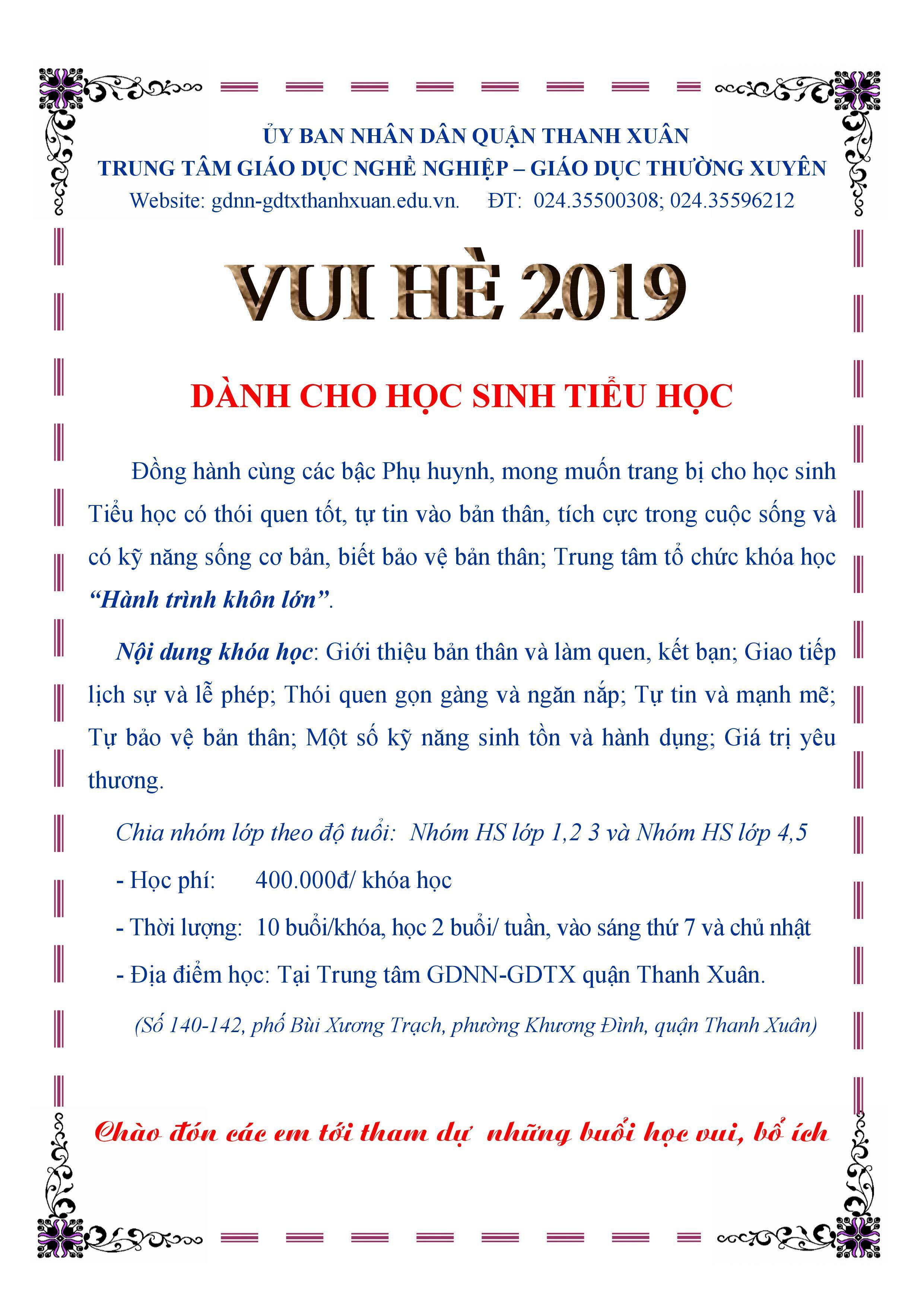 Khóa học Kỹ Năng sống HÀNH TRÌNH KHÔN LỚN -  Dành cho hs tiểu học(đã thực hiện)